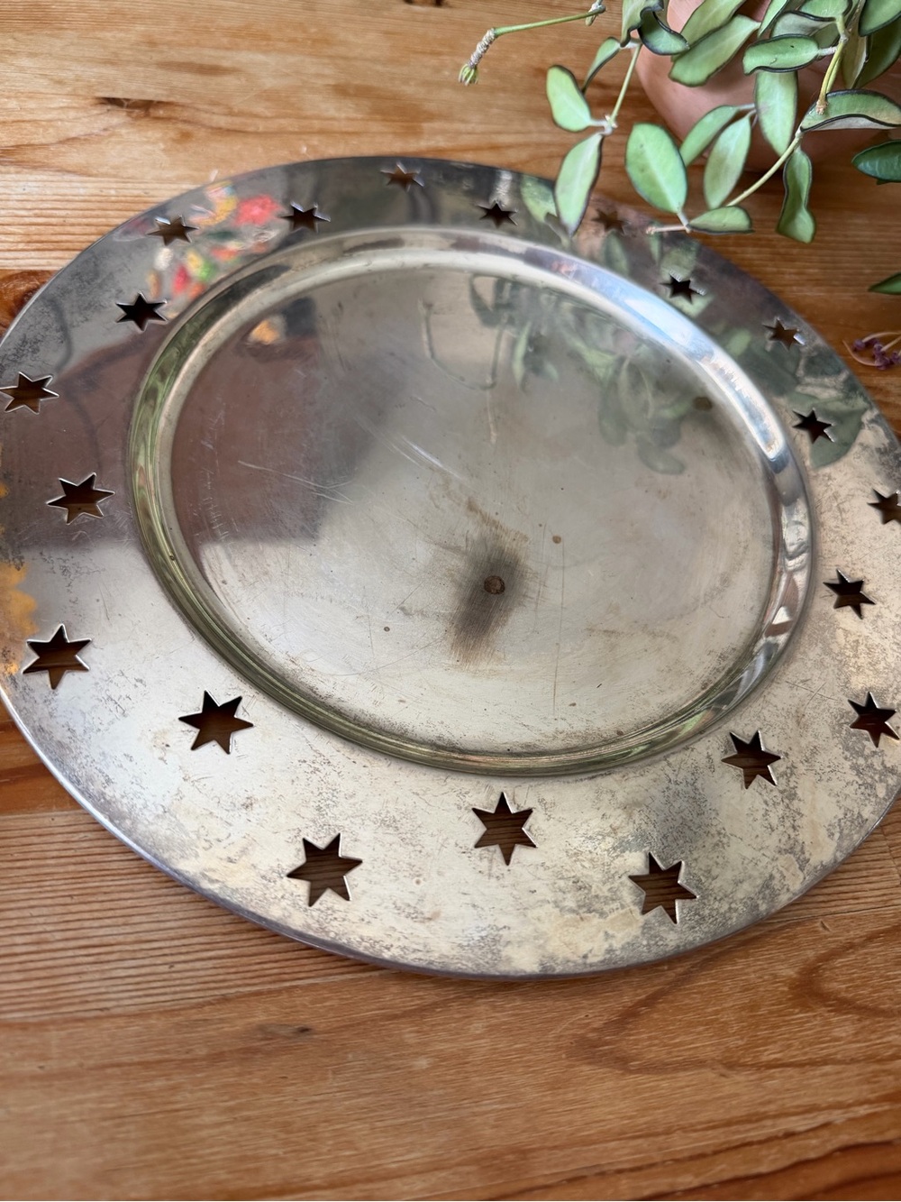 Vintage Star Cutout Metal Serving Tray